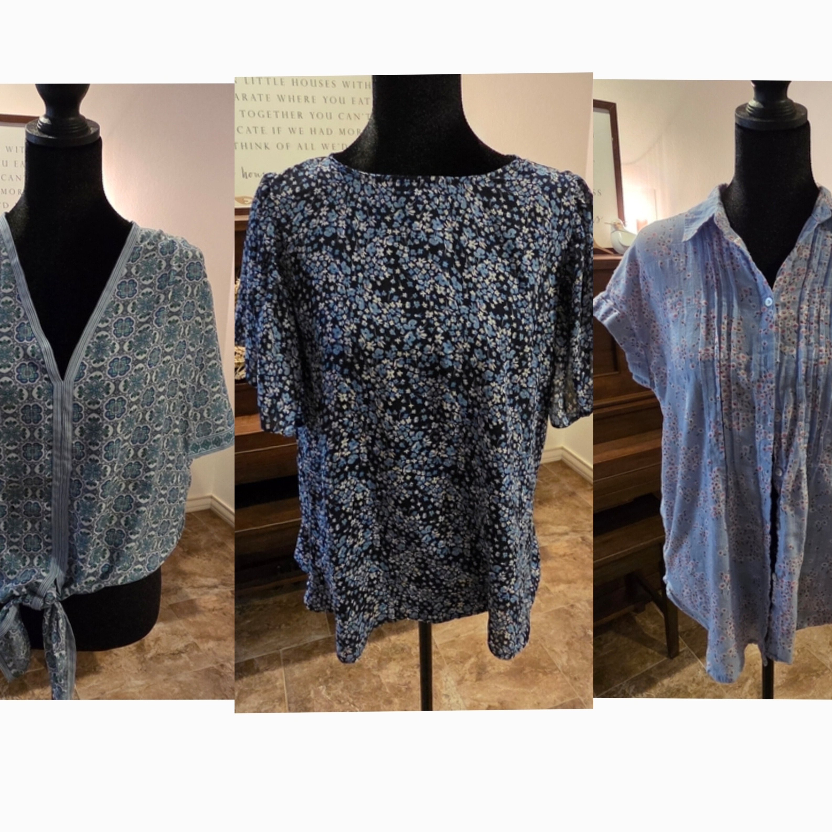 Set Of Three Blue Women's Tops